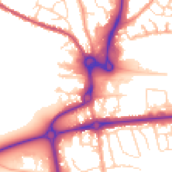Daytime road noise heatmap for CO1 1ZU