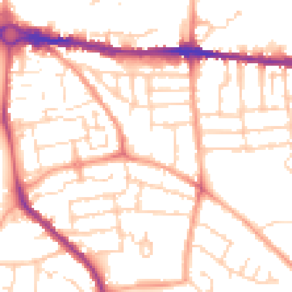 Daytime road noise heatmap for CO1 2EF