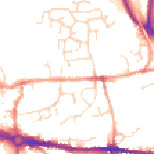 Daytime road noise heatmap for CO1 2GE