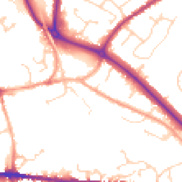 Daytime road noise heatmap for CO1 2SZ