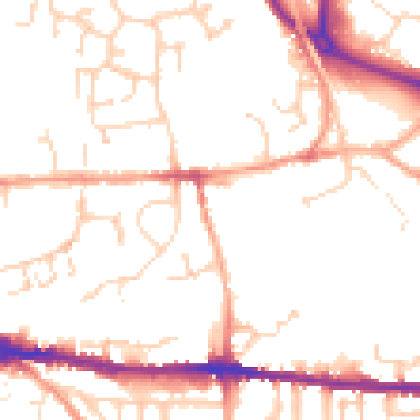 Daytime road noise heatmap for CO1 2UT