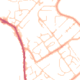 Daytime road noise heatmap for CO10 0DN