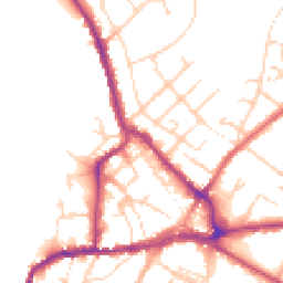 Daytime road noise heatmap for CO10 1AQ