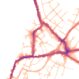 Daytime road noise heatmap for CO10 1JE
