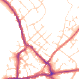 Daytime road noise heatmap for CO10 1UQ