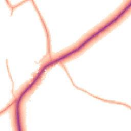 Daytime road noise heatmap for CO10 7DZ