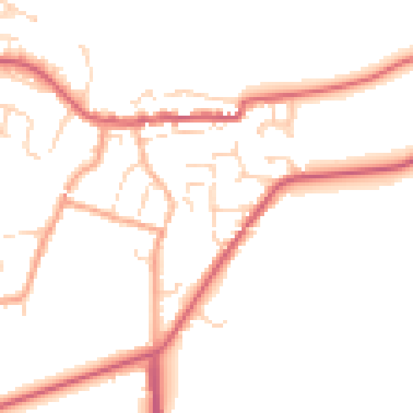 Daytime road noise heatmap for CO11 1BP
