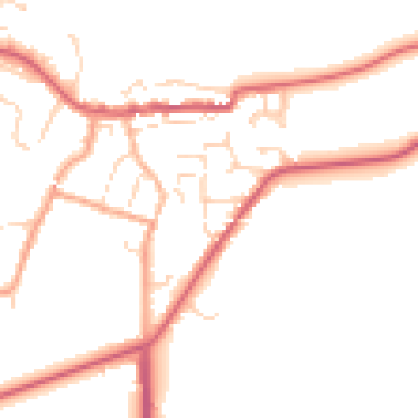 Daytime road noise heatmap for CO11 1BT