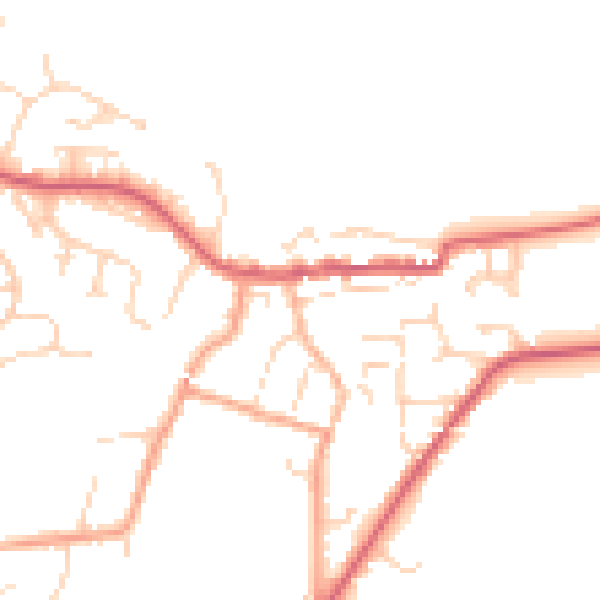 Daytime road noise heatmap for CO11 1DJ