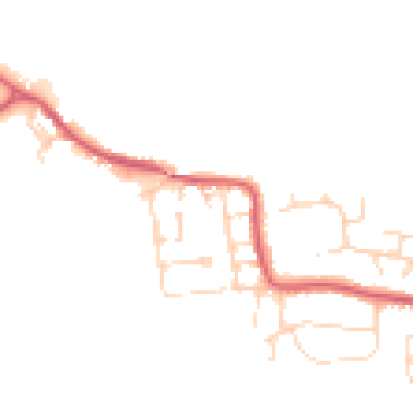 Daytime road noise heatmap for CO11 1LD