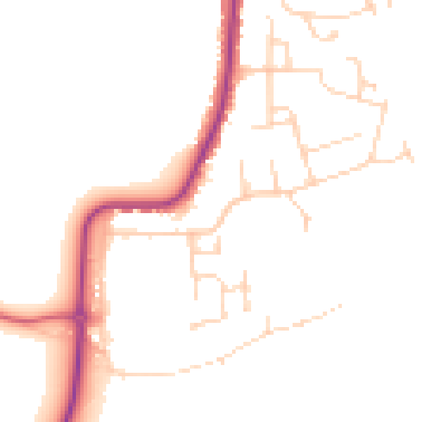 Daytime road noise heatmap for CO11 1RN