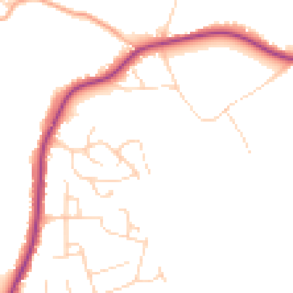 Daytime road noise heatmap for CO11 1TQ