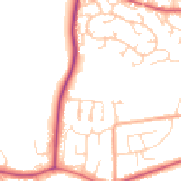 Daytime road noise heatmap for CO11 2BZ