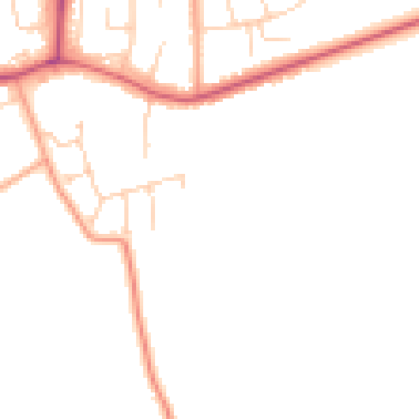 Daytime road noise heatmap for CO11 2GF