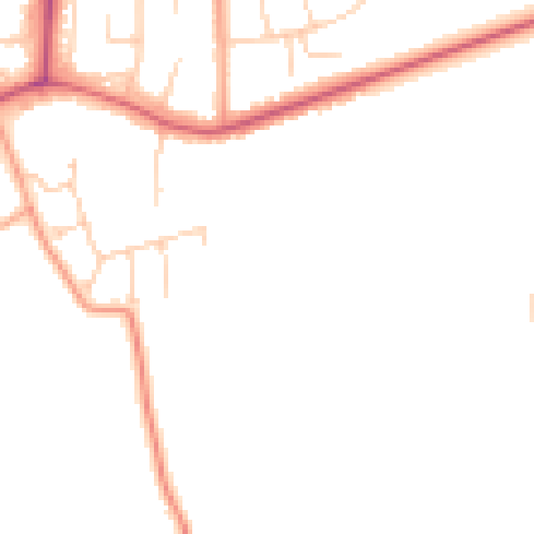 Daytime road noise heatmap for CO11 2GH