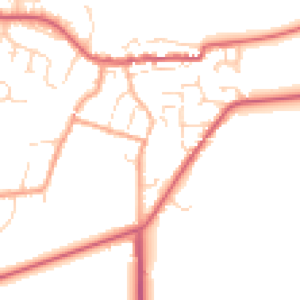 Daytime road noise heatmap for CO11 2HL