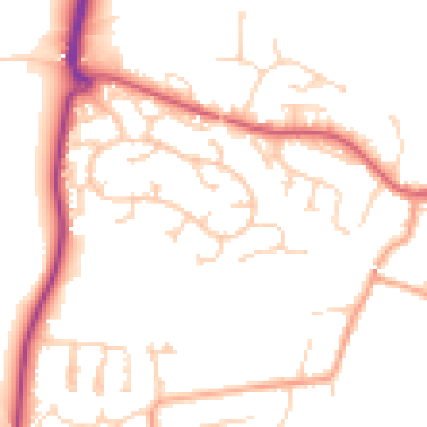 Daytime road noise heatmap for CO11 2JW