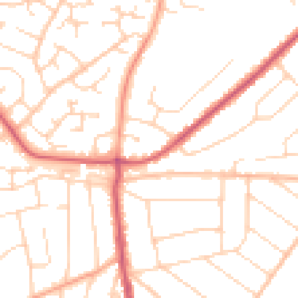 Daytime road noise heatmap for CO13 0AA