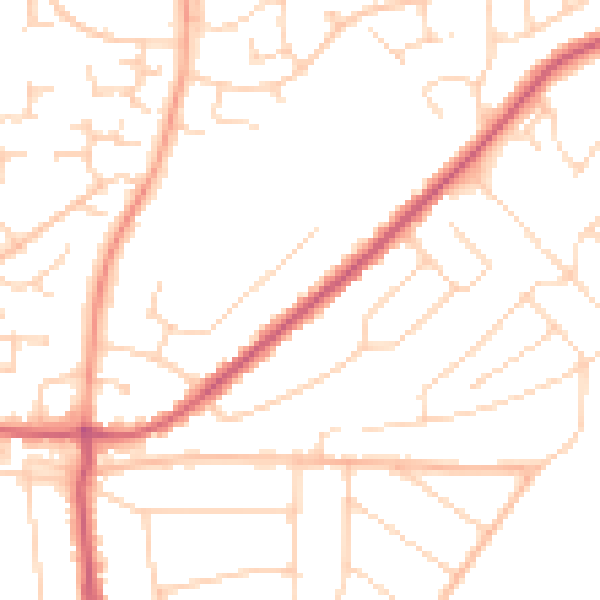 Daytime road noise heatmap for CO13 0AB