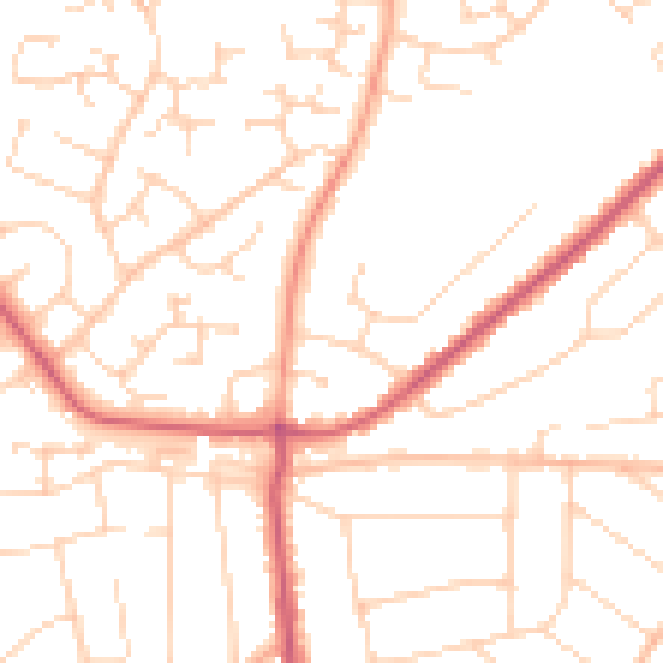 Daytime road noise heatmap for CO13 0AL