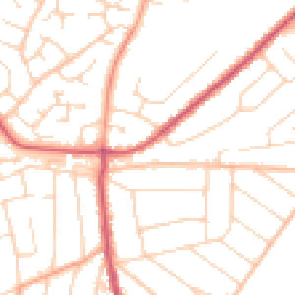 Daytime road noise heatmap for CO13 0AQ