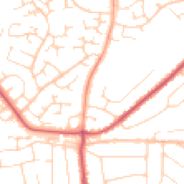 Daytime road noise heatmap for CO13 0AR