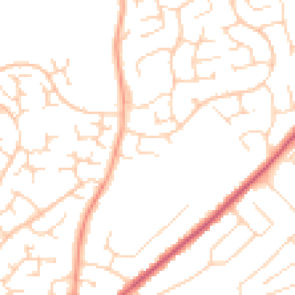 Daytime road noise heatmap for CO13 0AT