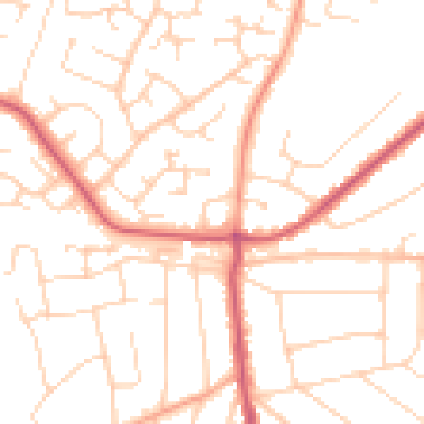 Daytime road noise heatmap for CO13 0BA