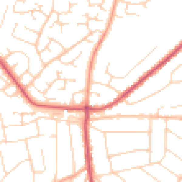 Daytime road noise heatmap for CO13 0BE
