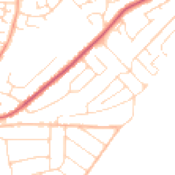 Daytime road noise heatmap for CO13 0BJ