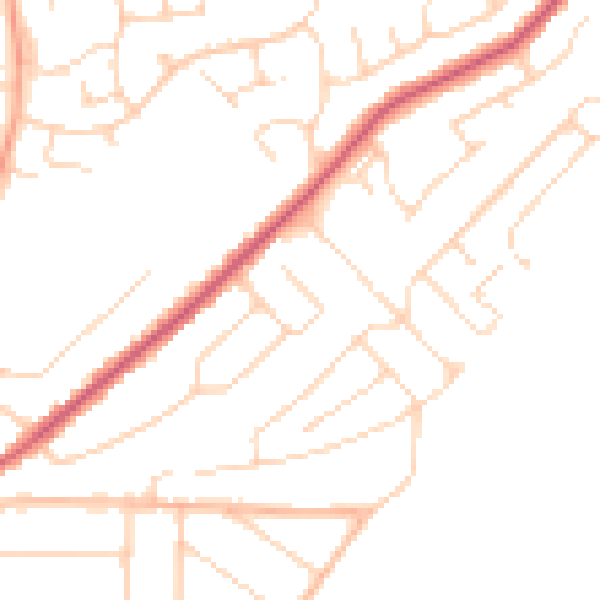 Daytime road noise heatmap for CO13 0BN