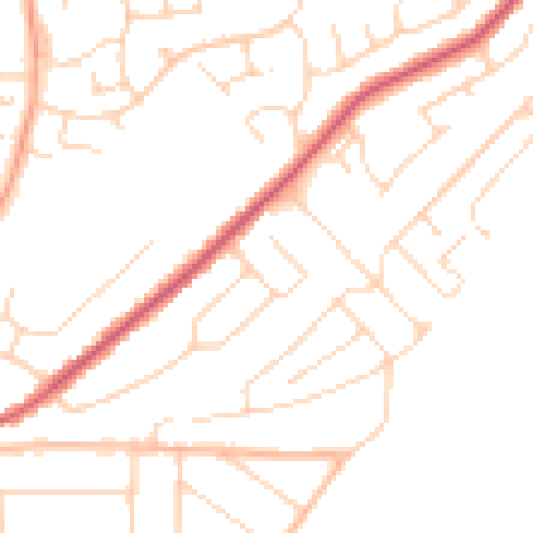 Daytime road noise heatmap for CO13 0BW