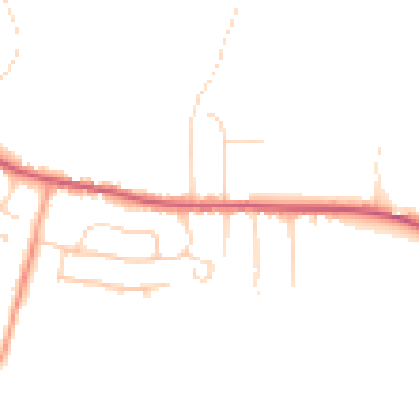 Daytime road noise heatmap for CO13 0DF