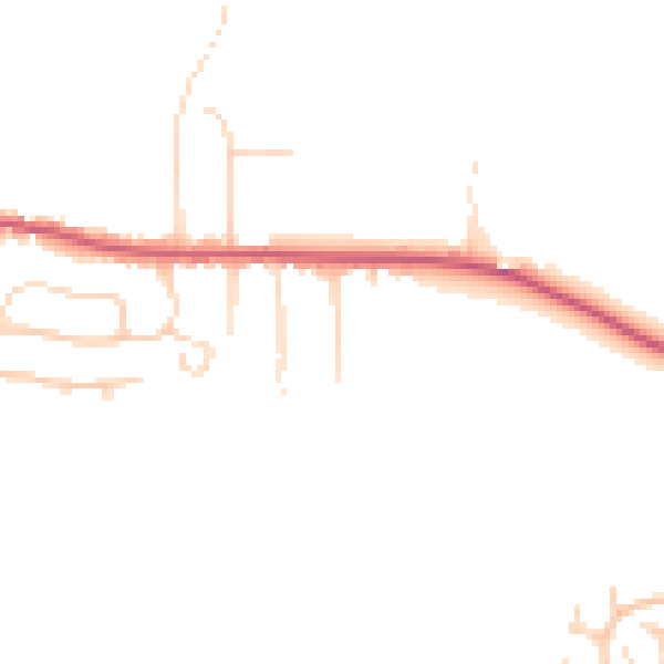 Daytime road noise heatmap for CO13 0DR