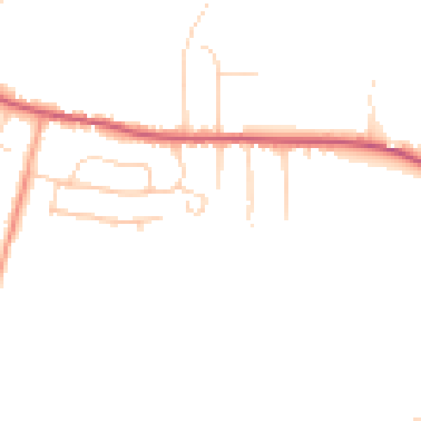 Daytime road noise heatmap for CO13 0EB