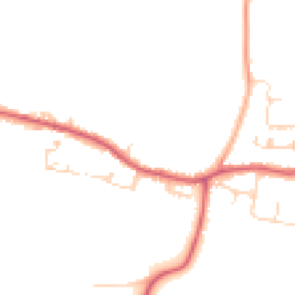 Daytime road noise heatmap for CO13 0FN