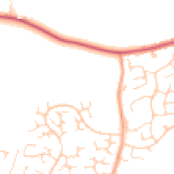 Daytime road noise heatmap for CO13 0GT