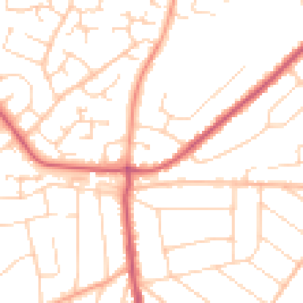 Daytime road noise heatmap for CO13 0HA