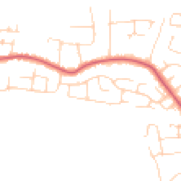 Daytime road noise heatmap for CO13 0QL