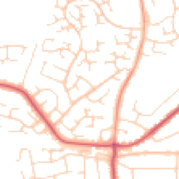 Daytime road noise heatmap for CO13 0QP