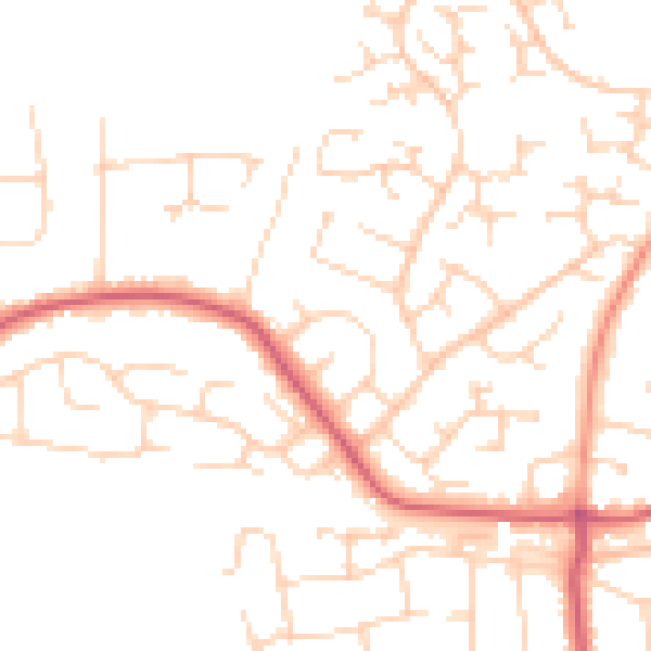 Daytime road noise heatmap for CO13 0QS