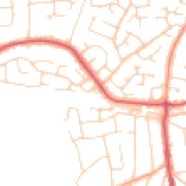Daytime road noise heatmap for CO13 0RD