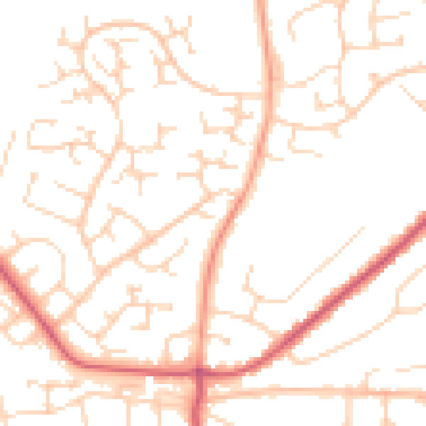 Daytime road noise heatmap for CO13 0RR