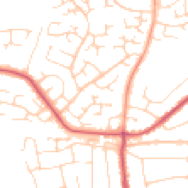 Daytime road noise heatmap for CO13 0TP