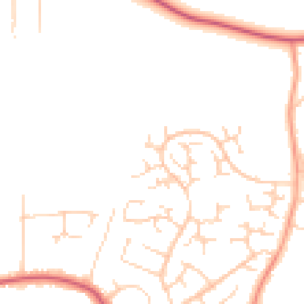 Daytime road noise heatmap for CO13 0UD