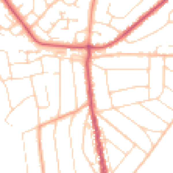 Daytime road noise heatmap for CO13 9AH