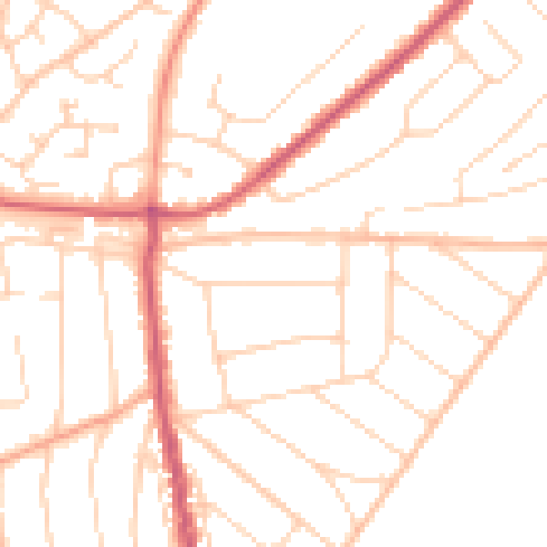 Daytime road noise heatmap for CO13 9AL