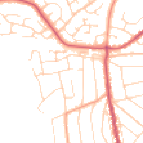 Daytime road noise heatmap for CO13 9LQ