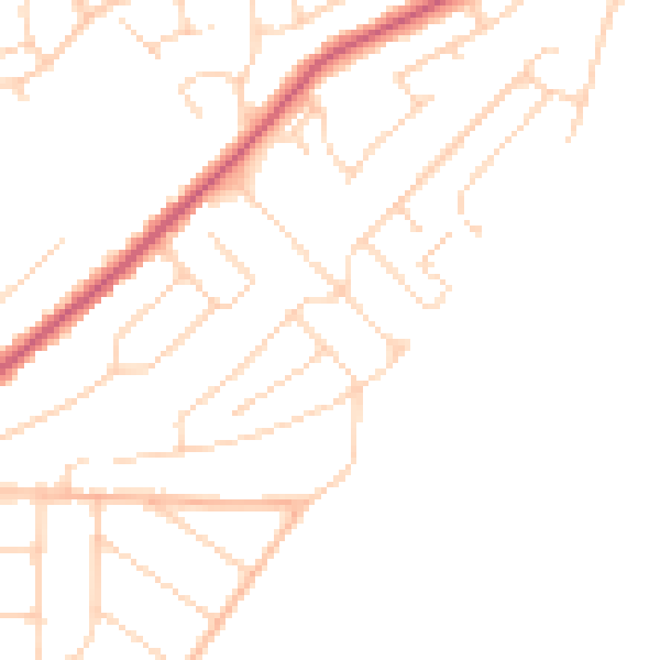 Daytime road noise heatmap for CO13 9PG