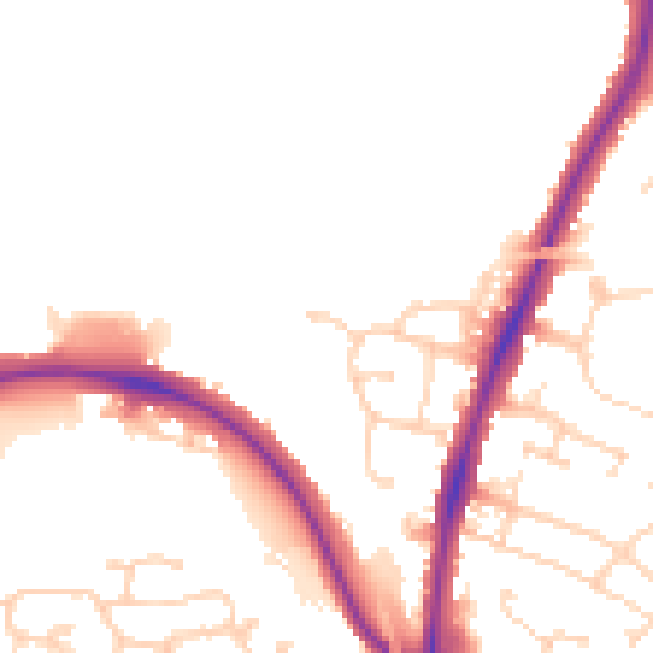Daytime road noise heatmap for CO4 0AU